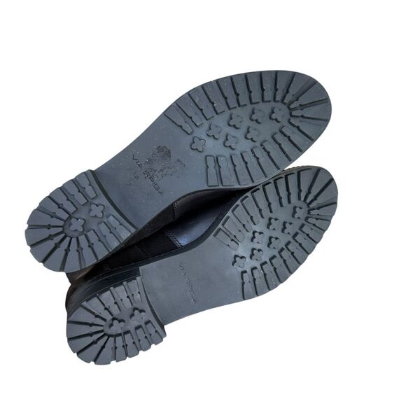 VIA SPIGA WOMEN ANKLE BOOTS BLACK LEATHER FLAT ZIPPER size 8 - Picture 6 of 8